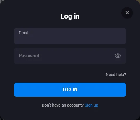 Lucky Vibe Casino login window with E-mail and Password fields Lucky Vibe Casino login window with E-mail and Password fields